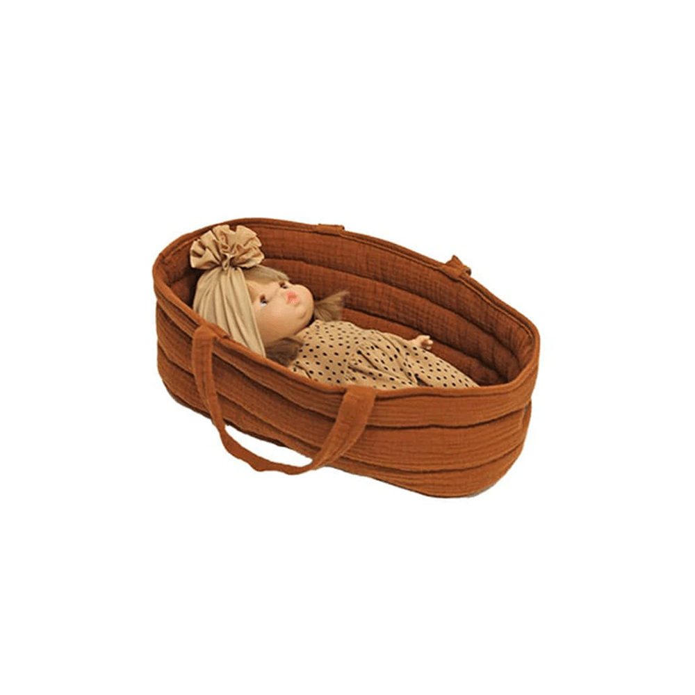 Cotton Gauze Bassinet for Dolls - Cognac, Shopsweetluluss