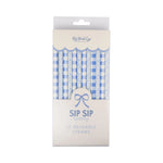 My Mind's Eye Blue Plaid Floral Reusable Straws, Shopsweetluluss