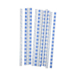 My Mind's Eye Blue Plaid Floral Reusable Straws, Shopsweetluluss