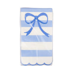 My Mind's Eye Blue Stripe Bow Scallop Guest Napkins, Shopsweetluluss