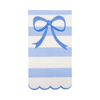 My Mind's Eye Blue Stripe Bow Scallop Guest Napkins, Shopsweetluluss
