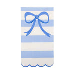 My Mind's Eye Blue Stripe Bow Scallop Guest Napkins, Shopsweetluluss
