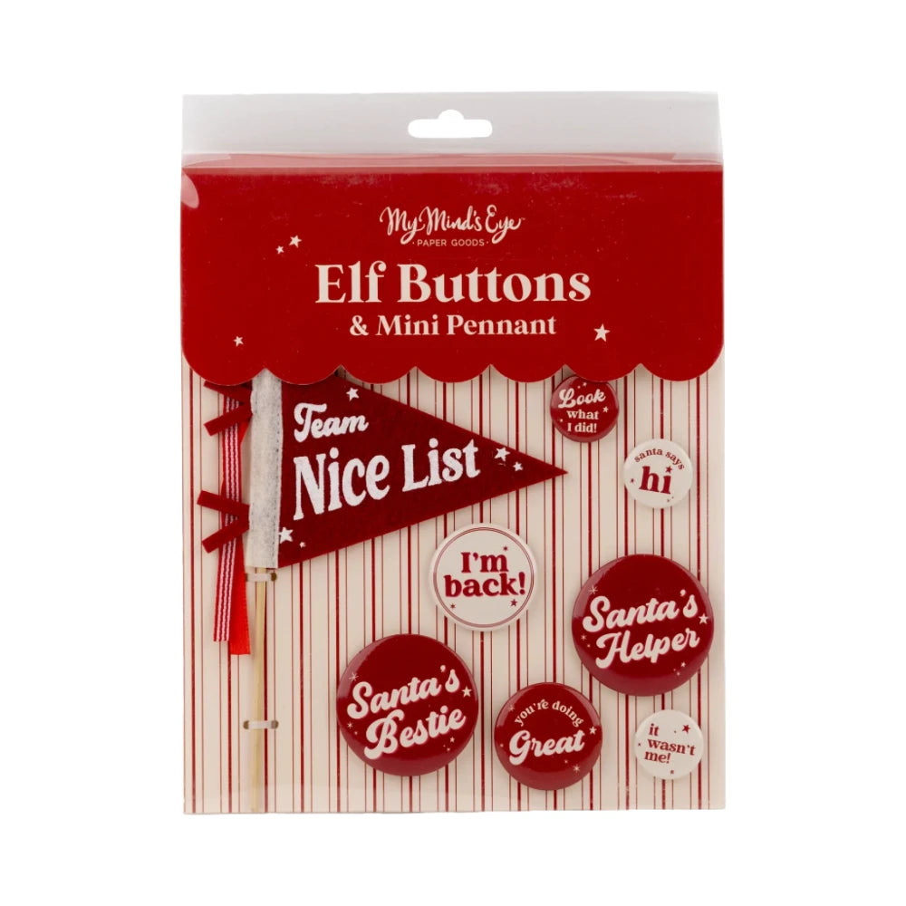 My Mind's Eye Elf Buttons & Mini Pennant Set, Shopsweetluluss