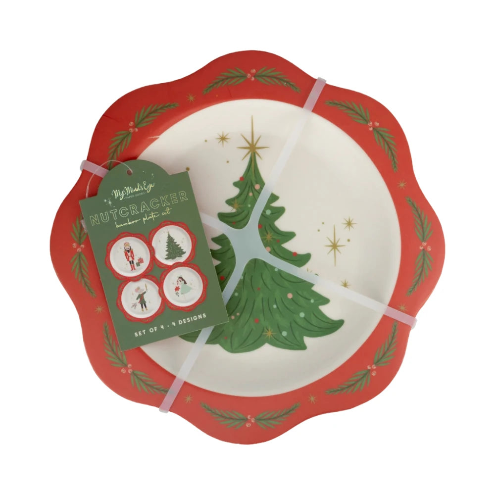 My Mind's Eye Nutcracker Bamboo Plate Set, Shopsweetluluss