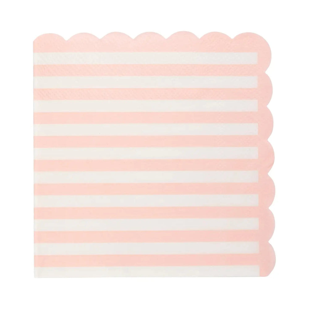 My Mind's Eye Pink Striped Scalloped Cocktail Napkins, Shopsweetluluss