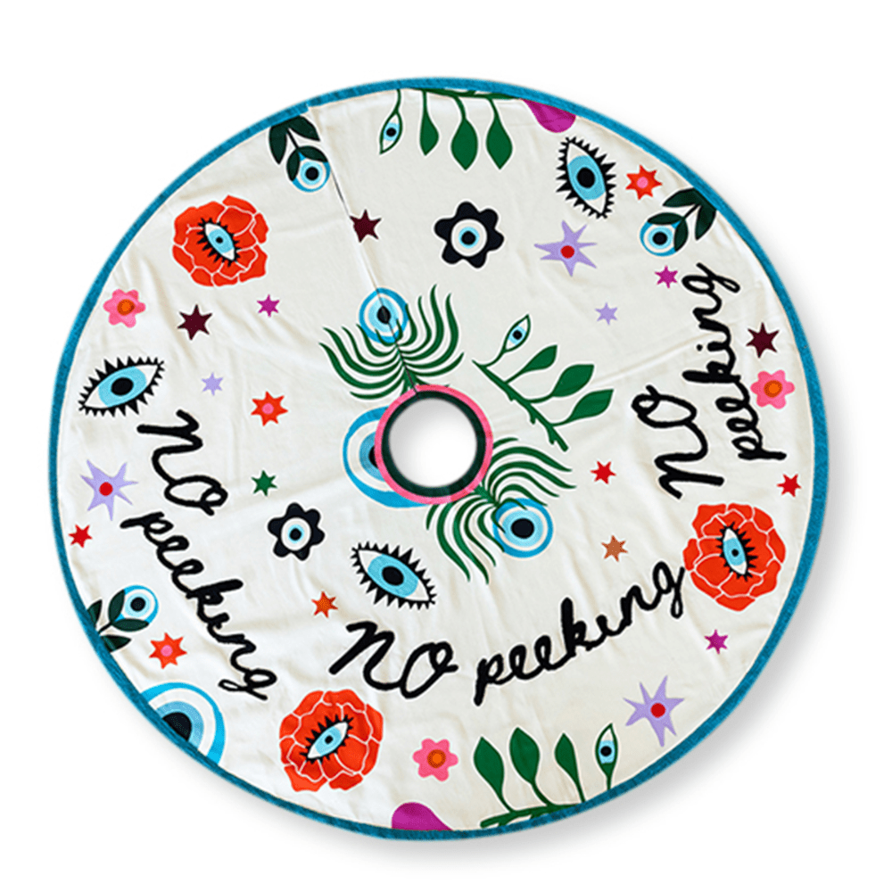 No Peeking Embroidered Tree Skirt, Shopsweetluluss