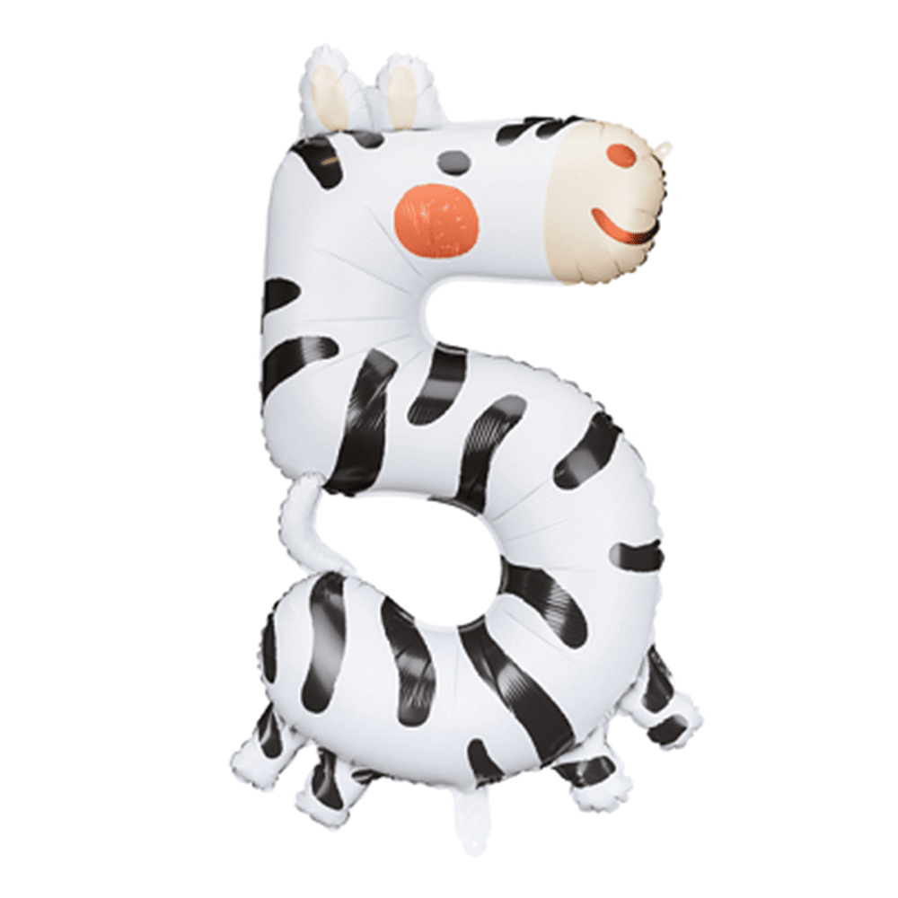 Number 5 Balloon - Zebra, Shopsweetluluss