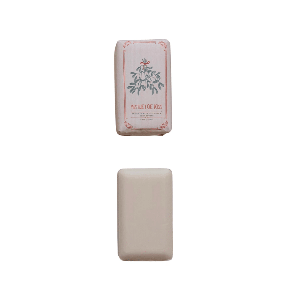 Olive Oil & Shea Butter Milled Bar Soap - Mistletoe Kiss, Shopsweetluluss