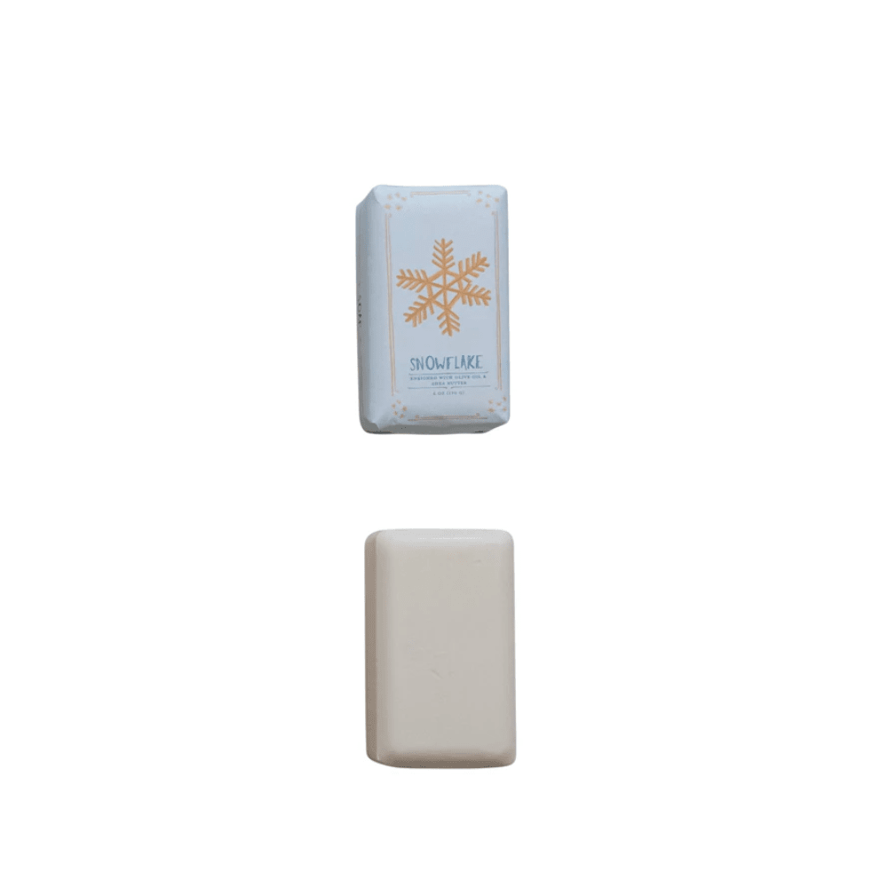 Olive Oil & Shea Butter Milled Bar Soap - Snowflake, Shopsweetluluss