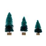 Ombre Sisal Bottle Brush Trees, Set of 3 - Blue, Shopsweetluluss