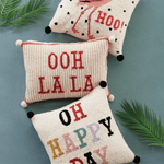 "Ooh La La" Striped Pom Pom Hook Pillow, Shopsweetluluss