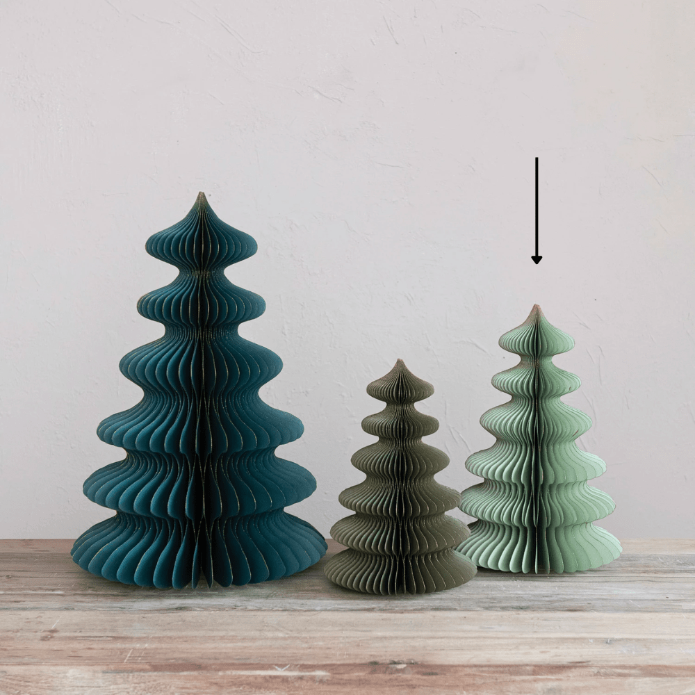 Paper Folding Honeycomb Tree w/ Gold Glitter- Mint, Shopsweetluluss