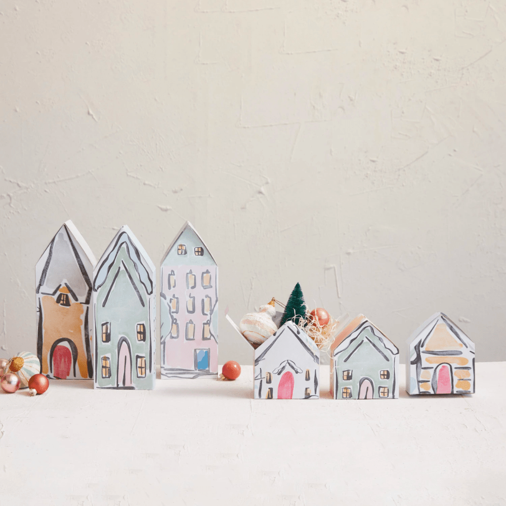 Recycled Paper House Shaped Gift Boxes, Set of 3, Shopsweetluluss