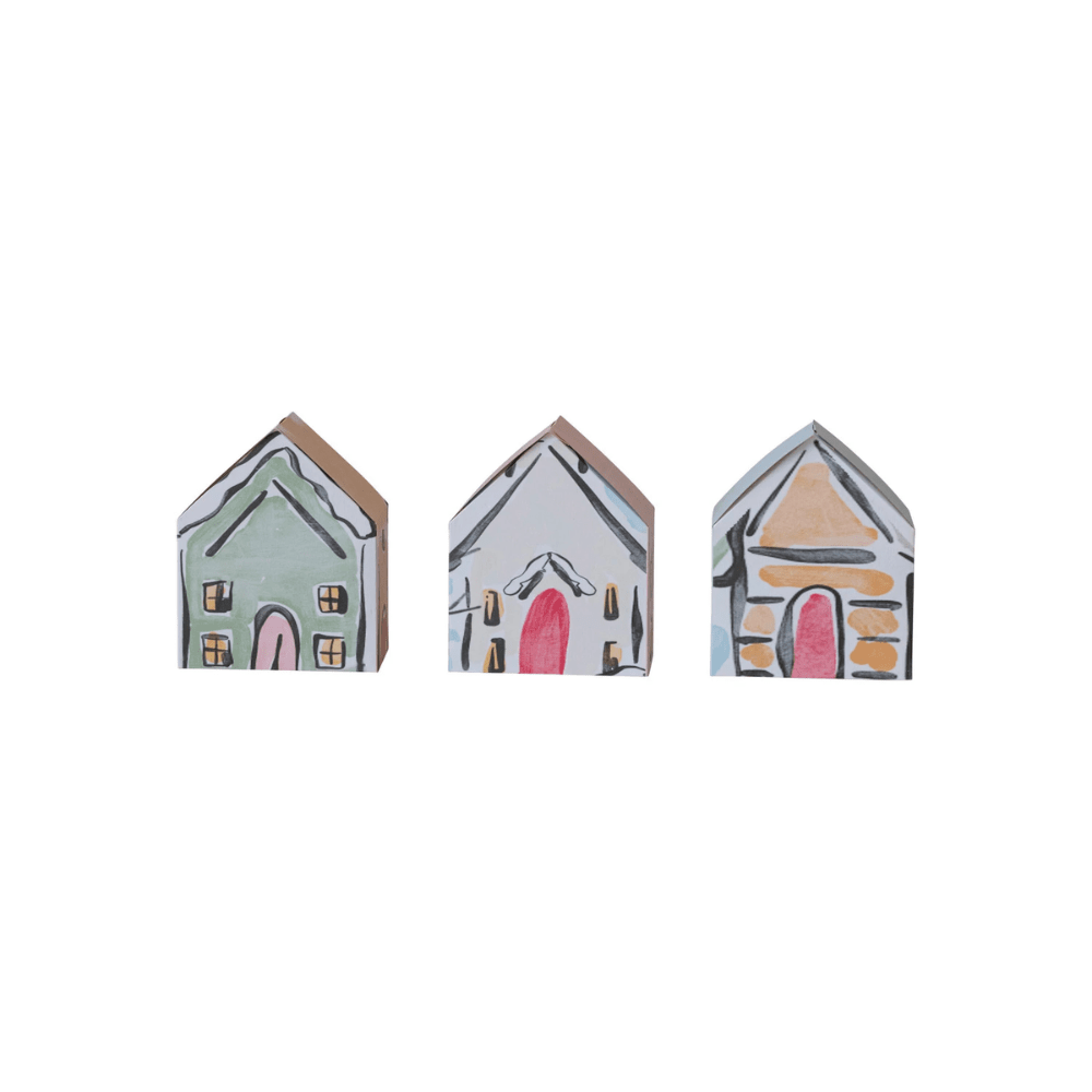 Recycled Paper House Shaped Gift Boxes, Set of 3, Shopsweetluluss
