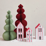 Paper Mache House Set - Red & White, Shopsweetluluss