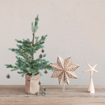 Hand-Painted Recycled Paper Mache Star Tree Topper w/ Gold Foil, Nude Color, Shopsweetluluss
