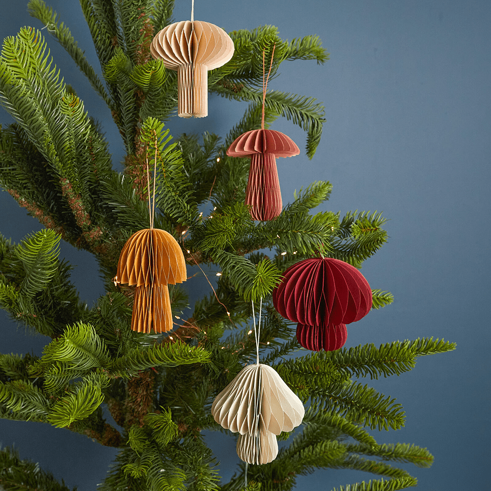 Paper Mushroom Ornament Set, Shopsweetluluss