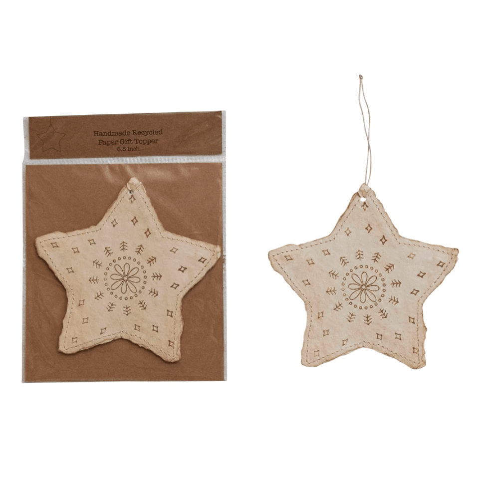 Handmade Paper Star Ornament/Gift Tag, Shopsweetluluss