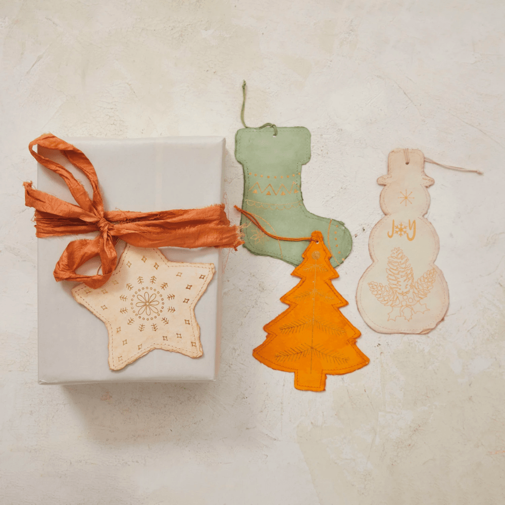 Handmade Paper Stocking Ornament/Gift Tag, Shopsweetluluss