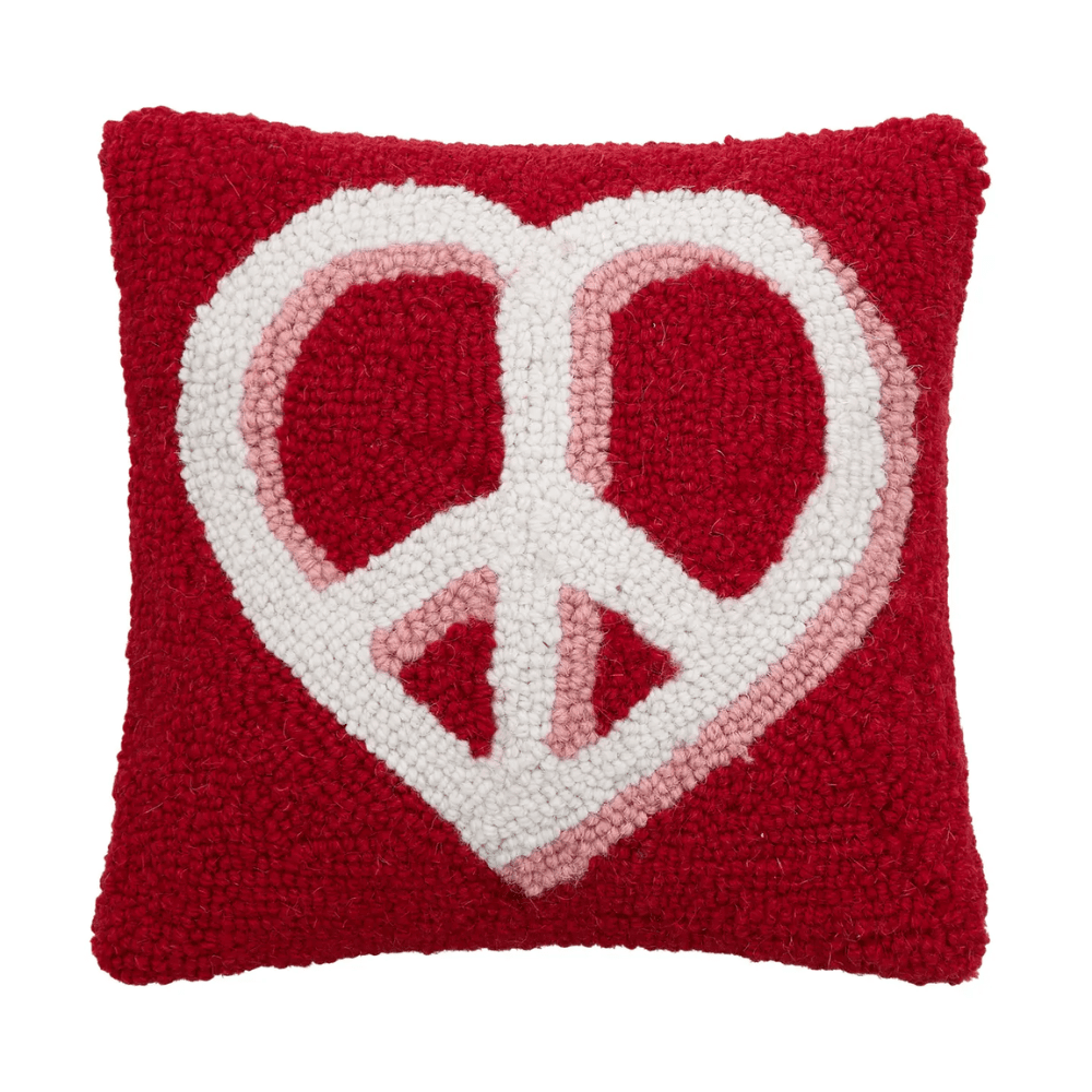 Peace Sign Heart Hook Pillow, Shopsweetluluss