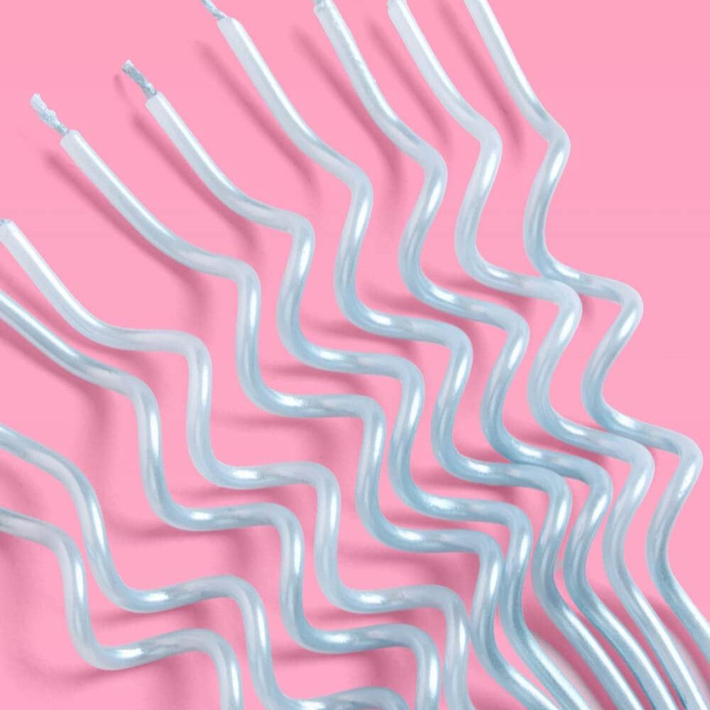 Pearl Blue Wavy Candles - 10pk, Shopsweetluluss