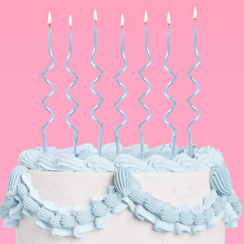 Pearl Blue Wavy Candles - 10pk, Shopsweetluluss