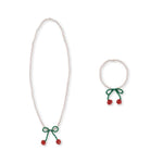 Pearly Necklace & Bracelet Set - Cherry, Shopsweetluluss