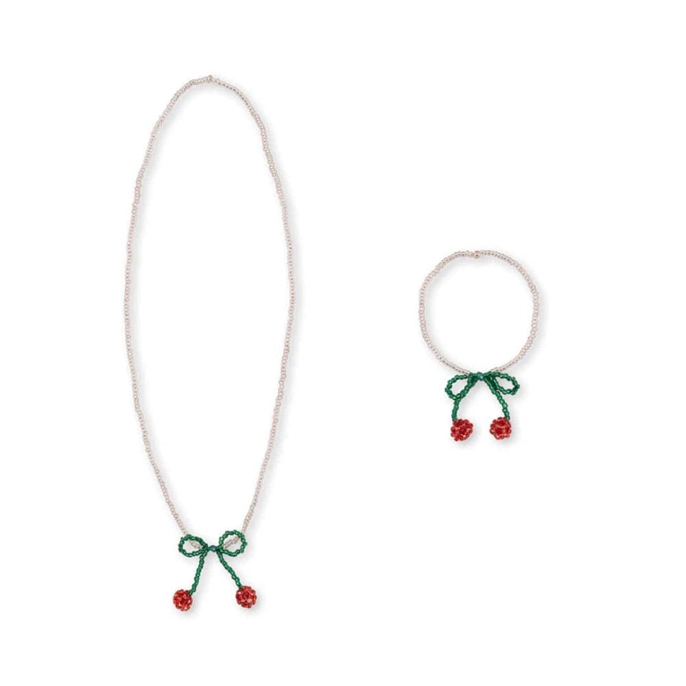 Pearly Necklace & Bracelet Set - Cherry, Shopsweetluluss