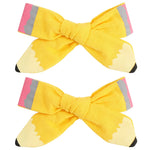 Pencil Bow Hair Clip Set, Shopsweetluluss
