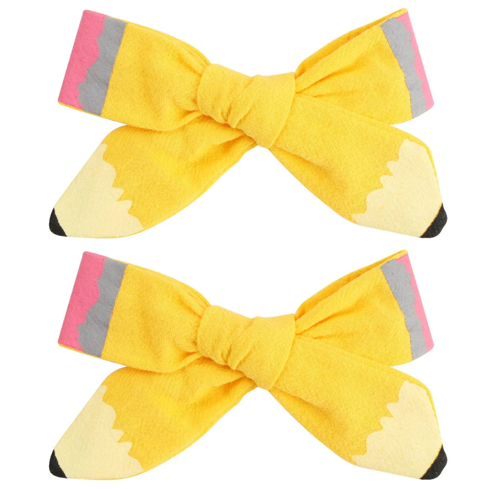 Pencil Bow Hair Clip Set, Shopsweetluluss