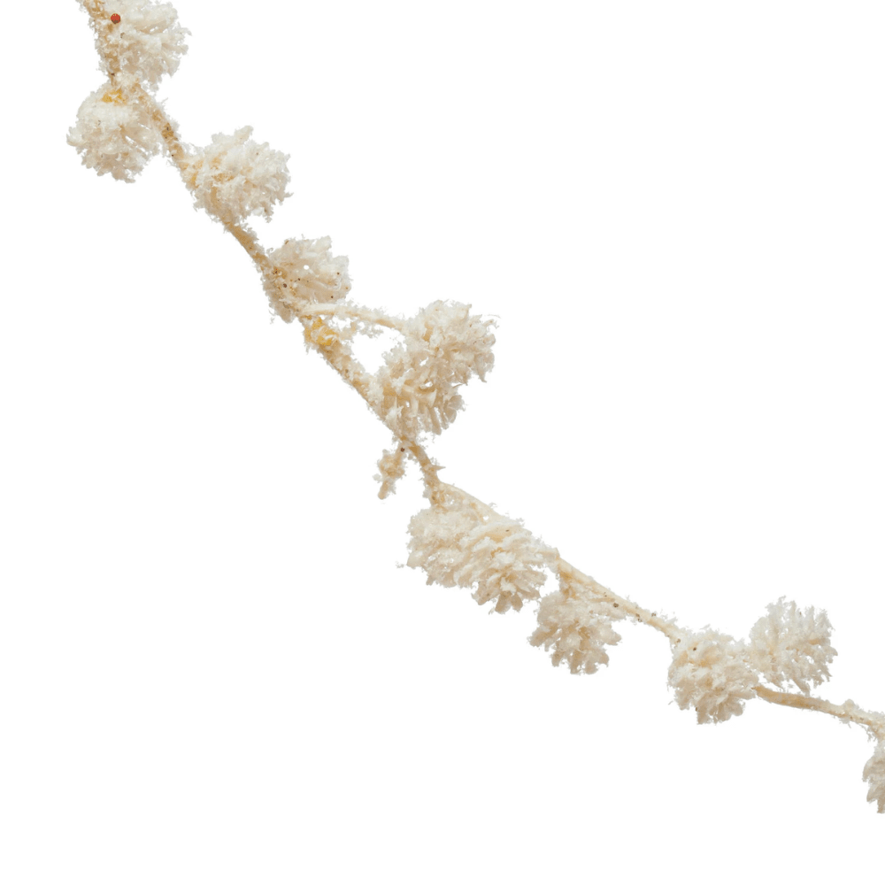 Pinecone Garland, White Glitter - Shopsweetluluss