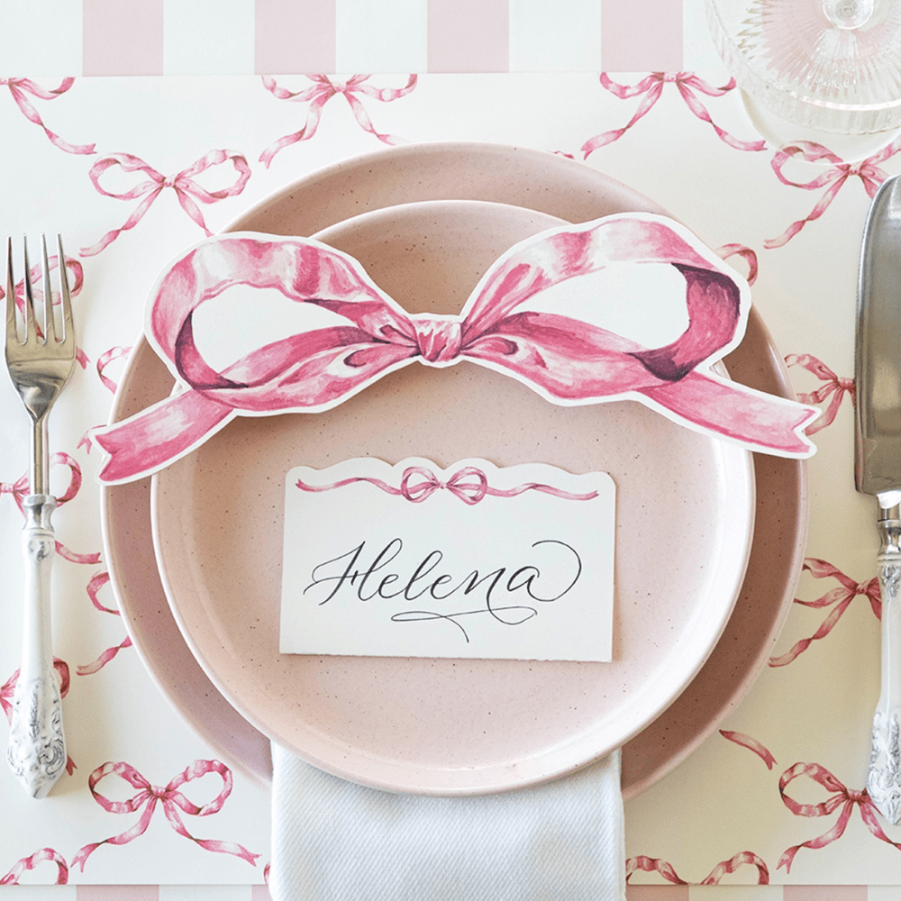 Pink Bow Lattice Placemat, Shopsweetluluss