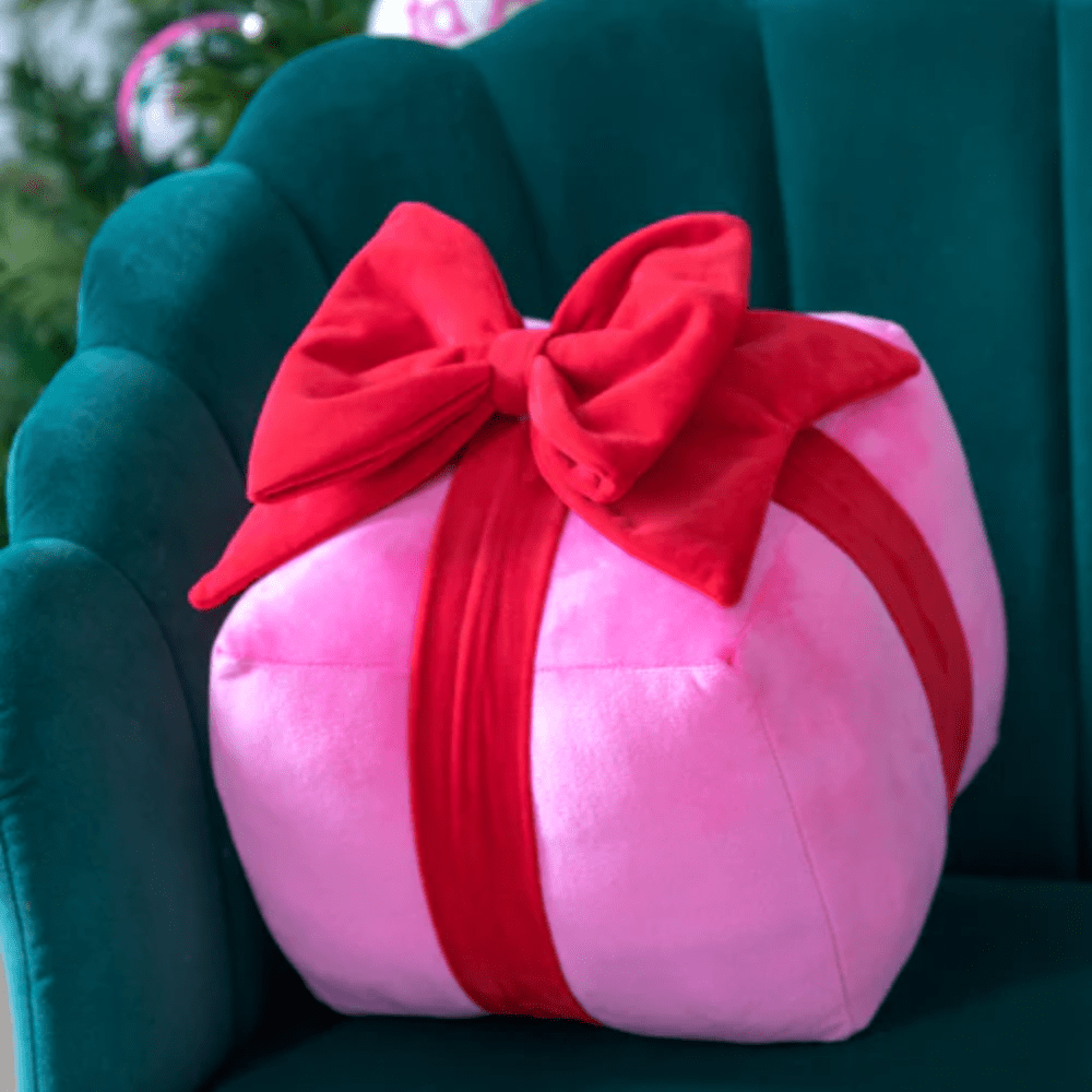 Gift Box Pillow, Pink - Medium, Shopsweetluluss