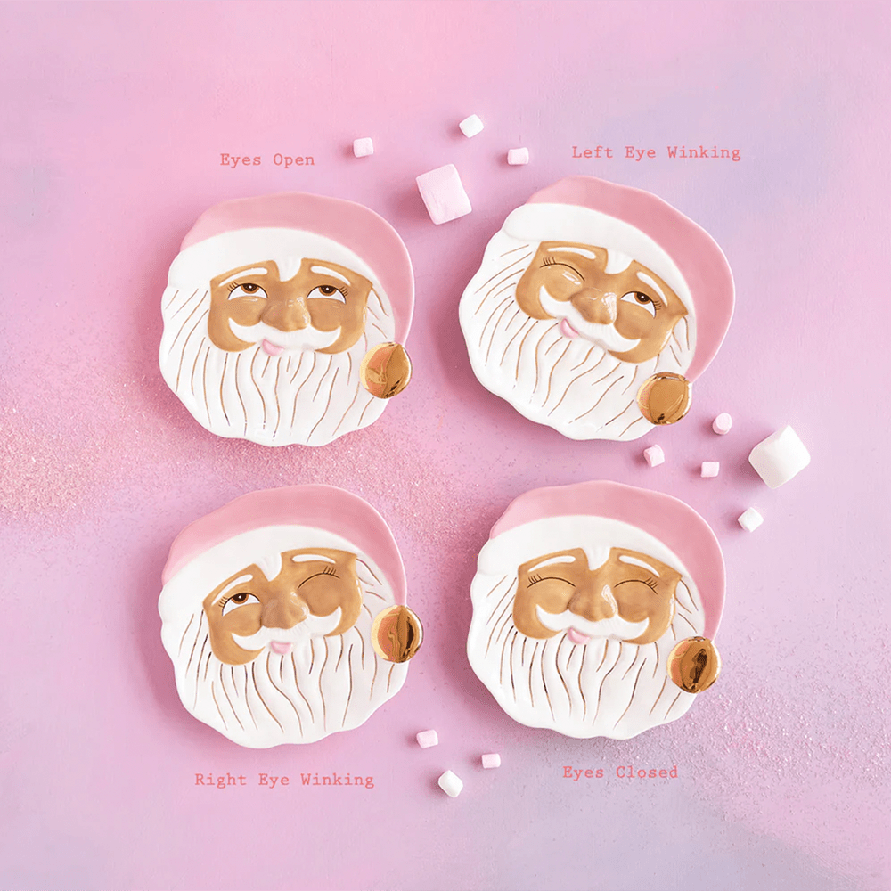 Pink Papa Noel Cookie Plate, Brown - 4 Style Options, Shopsweetluluss
