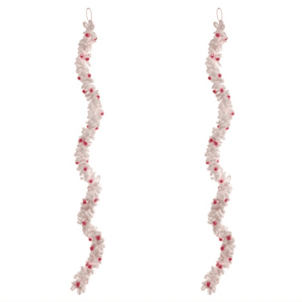 Pink Pom Pom Snow Glitter Garland, Shopsweetluluss
