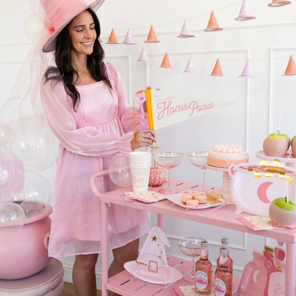 Pink Witch Hat Die-cut Plates, Shopsweetluluss
