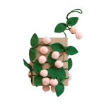 Handmade Wool Felt Pom Pom Cherry Garland, Pink & Brown, Shopsweetluluss