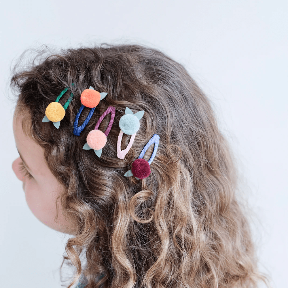 Pom Pom Petal Mini Hair Clips, Shopsweetluluss
