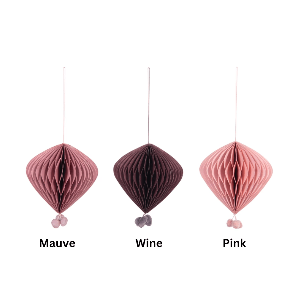 7" Pom Pom Honeycomb Ornament - 3 Colors