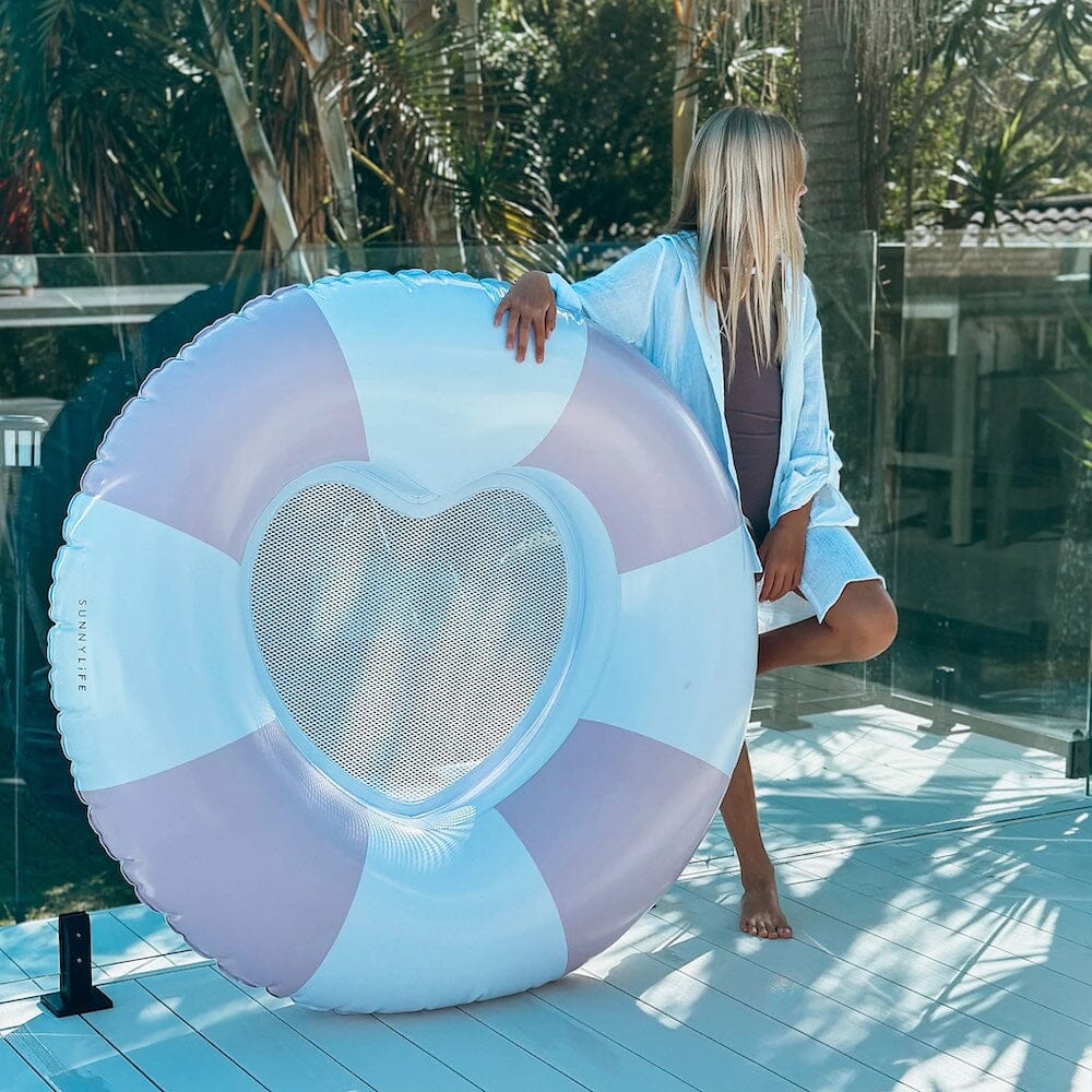 Luxe Pool Ring - Stole My Heart Pink Stripe, Shopsweetluluss