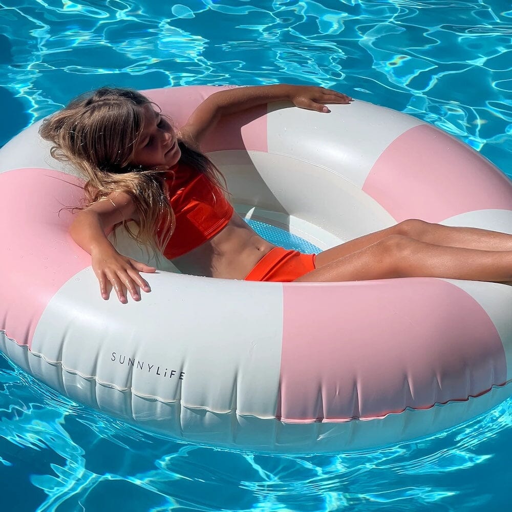 Luxe Pool Ring - Stole My Heart Pink Stripe, Shopsweetluluss