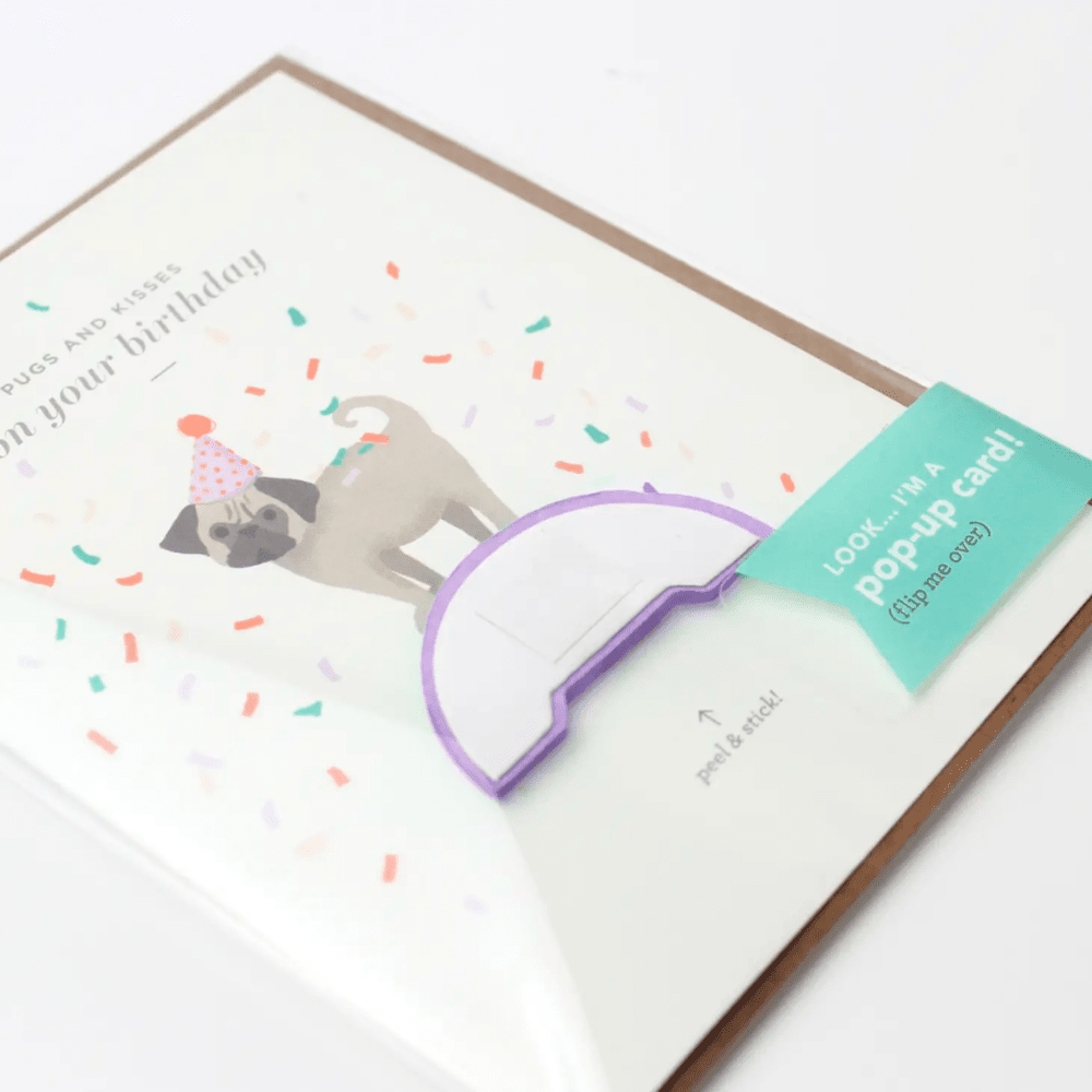  "Pugs and Kisses" Birthday Card - Shopsweetluluss