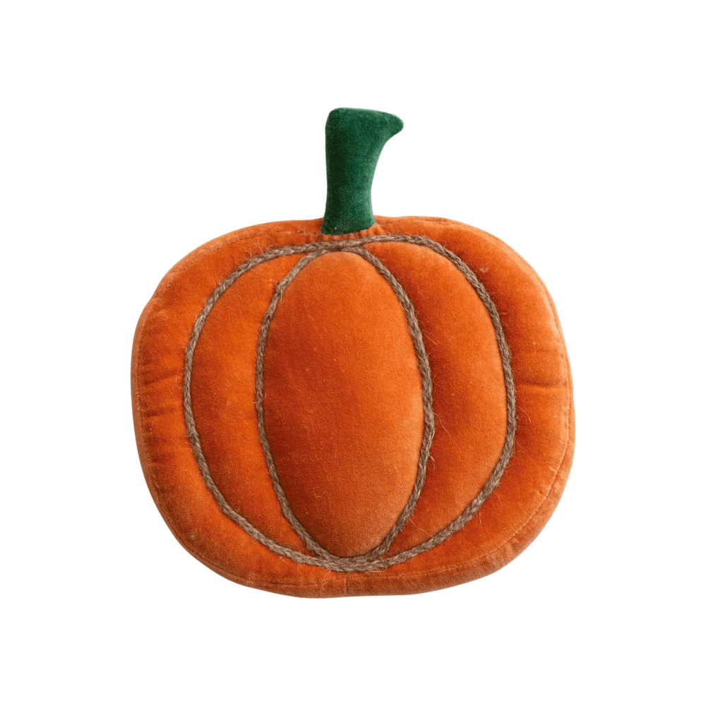 Pumpkin Shaped Pillow w/ Jute Rope Embroidery, Shopsweetluluss