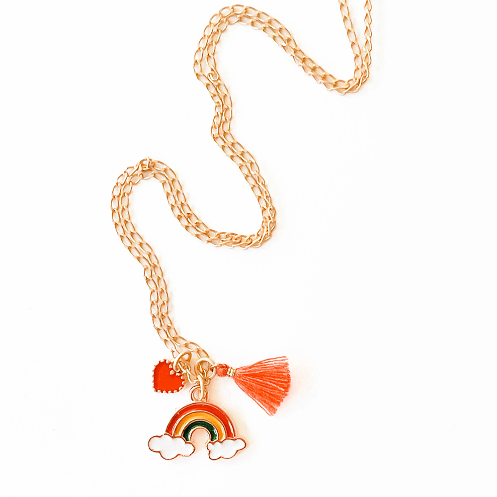 Rainbow Charm & Tassel Necklace, Shopsweetluluss