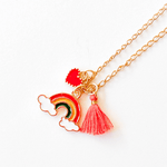 Rainbow Charm & Tassel Necklace, Shopsweetluluss