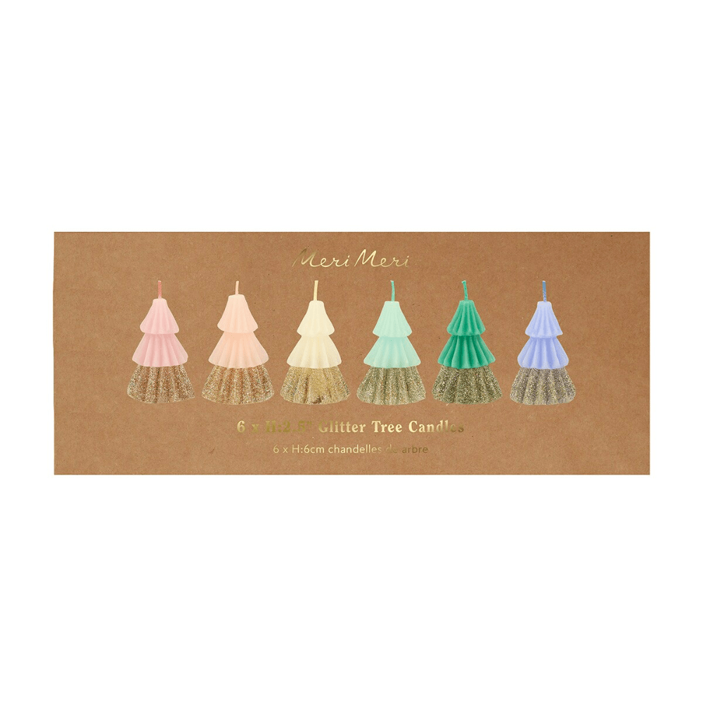 Meri Meri Rainbow Glitter Tree Candles, Shopsweetluluss