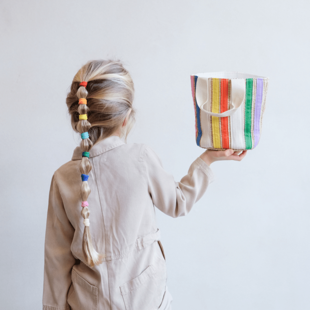 Rainbow Ribbon Basket Bag, Shopsweetluluss