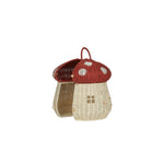 Rattan Mushroom Doll House - Red, Shopsweetluluss