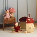 Rattan Mushroom Doll House - Red, Shopsweetluluss