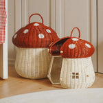 Rattan Mushroom Storage Basket - Red, Shopsweetluluss